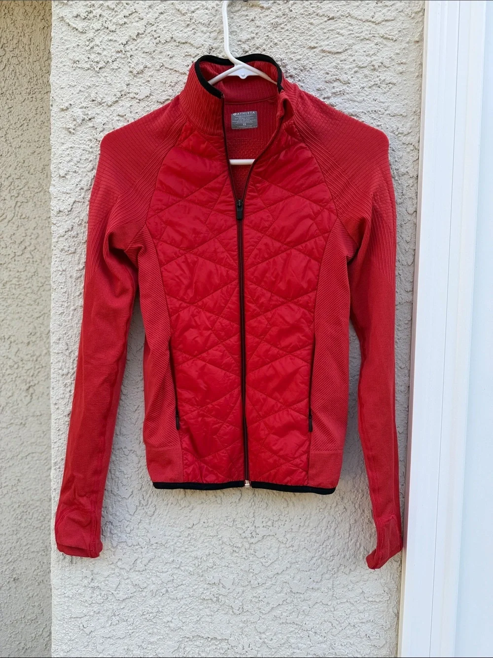 Athleta Flurry Force Red Insulated Primloft Quilted Jacket Size XS